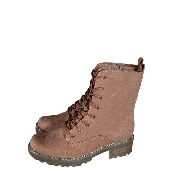 Women's Ophelia Memory Foam Combat Boots Universal Thread Tan Size 7.5 - Picture 1 of 12